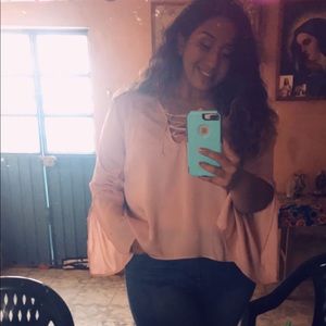 CHARLOTTE RUSSE bell sleeve top